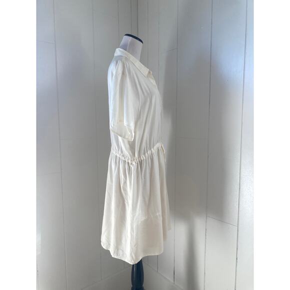 Nine West Cream Buttondown Mini Dress, Size XL - Picture 2 of 8